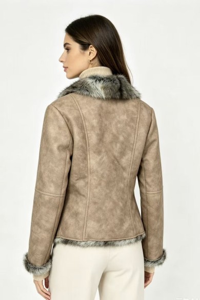 CHAQUETA DE ANTELINA CON PELO SINTÉTICO 3COLORES OBRF2120