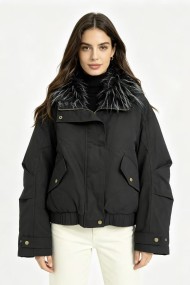 CHAQUETA BOMBER CON CUELLO DE PELO SINTÉTICO 3COLORES OBRF2128