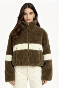 CHAQUETA DE PELO SINTÉTICO BICOLOR 3COLORES OBRF2122