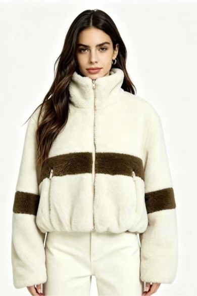 CHAQUETA DE PELO SINTÉTICO BICOLOR 3COLORES OBRF2122
