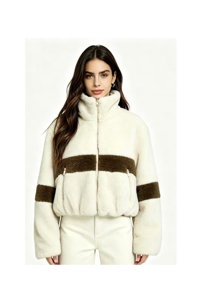 CHAQUETA DE PELO SINTÉTICO BICOLOR 3COLORES OBRF2122