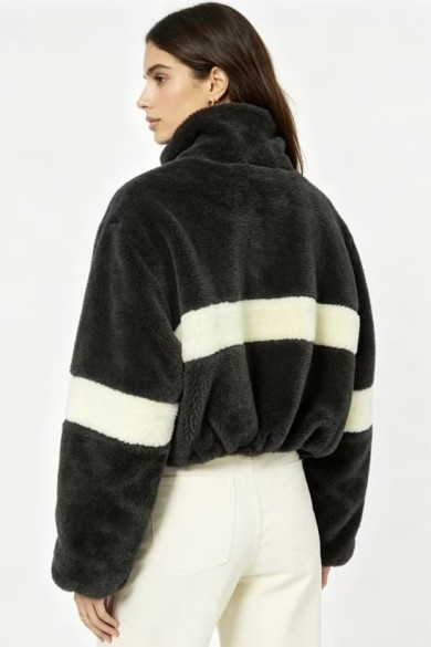 CHAQUETA DE PELO SINTÉTICO BICOLOR 3COLORES OBRF2122