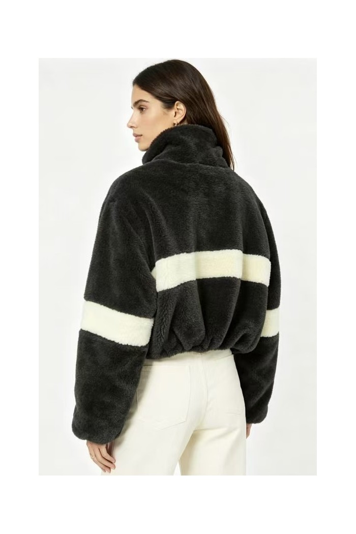CHAQUETA DE PELO SINTÉTICO BICOLOR 3COLORES OBRF2122