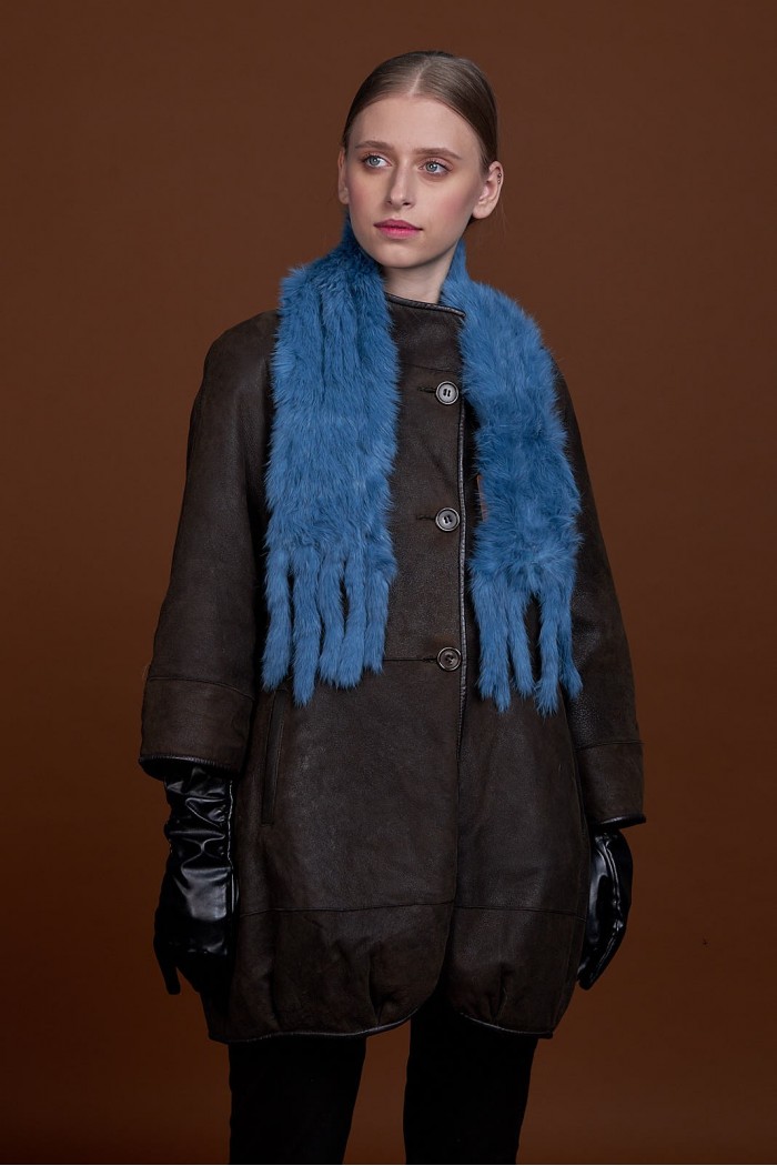 BUFANDA DE PIEL DE CONEJO TEJIDO A MANO VARIOS COLORES PC-WPH5481-02