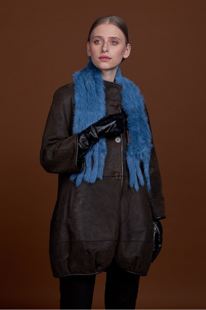 BUFANDA DE PIEL DE CONEJO TEJIDO A MANO VARIOS COLORES PC-WPH5481-02