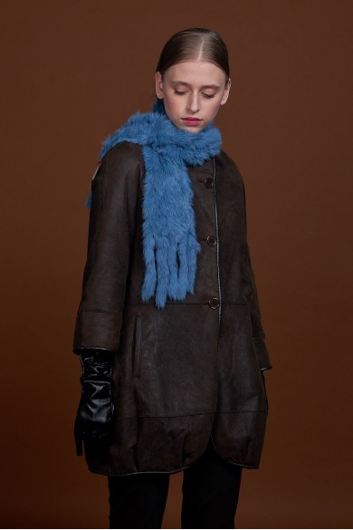 BUFANDA DE PIEL DE CONEJO TEJIDO A MANO VARIOS COLORES PC-WPH5481-02