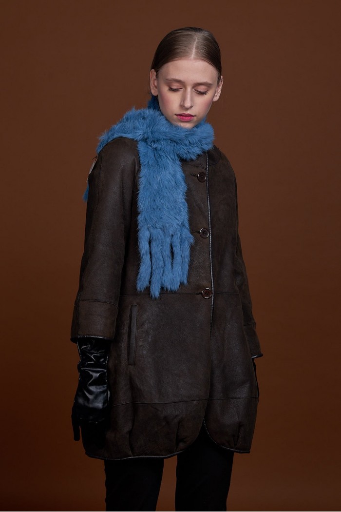 BUFANDA DE PIEL DE CONEJO TEJIDO A MANO VARIOS COLORES PC-WPH5481-02