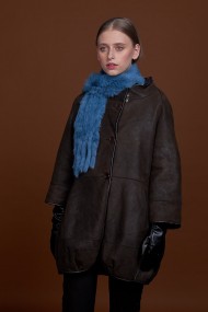 BUFANDA DE PIEL DE CONEJO TEJIDO A MANO VARIOS COLORES PC-WPH5481-02