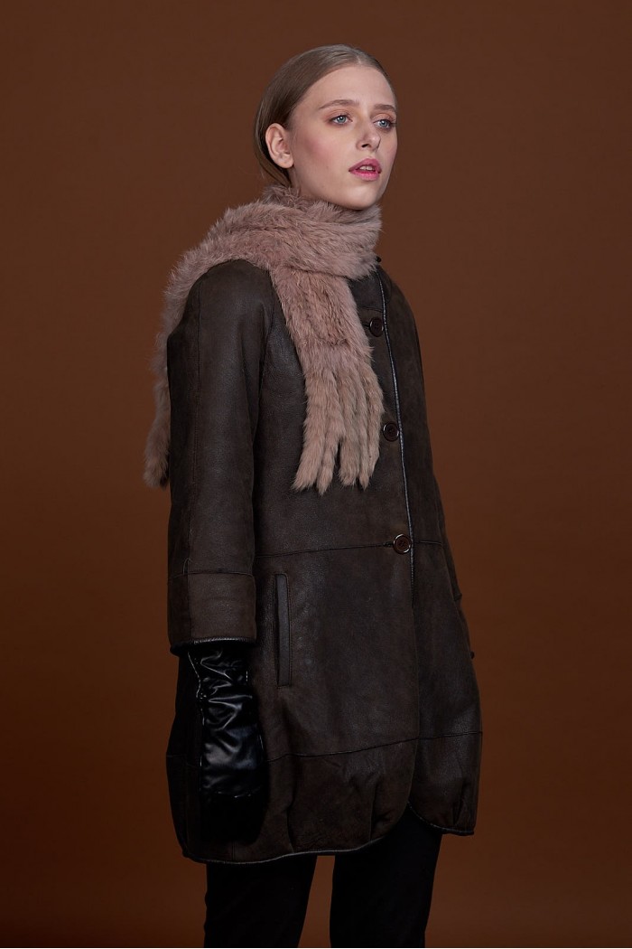 BUFANDA DE PIEL DE CONEJO TEJIDO A MANO VARIOS COLORES Bufanda PC-WPH5481-03