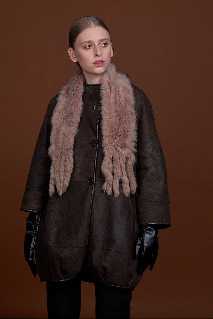 BUFANDA DE PIEL DE CONEJO TEJIDO A MANO VARIOS COLORES Bufanda PC-WPH5481-03