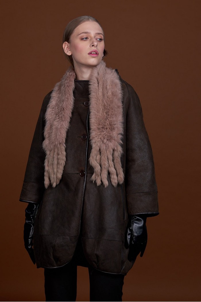 BUFANDA DE PIEL DE CONEJO TEJIDO A MANO VARIOS COLORES Bufanda PC-WPH5481-03