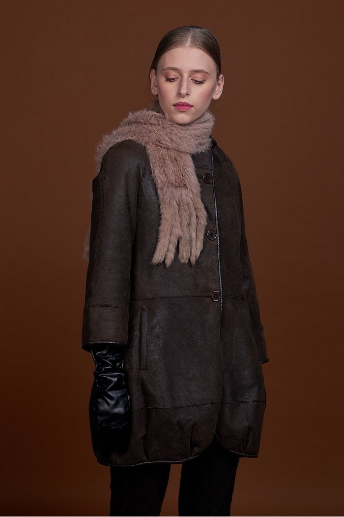 BUFANDA DE PIEL DE CONEJO TEJIDO A MANO VARIOS COLORES Bufanda PC-WPH5481-03