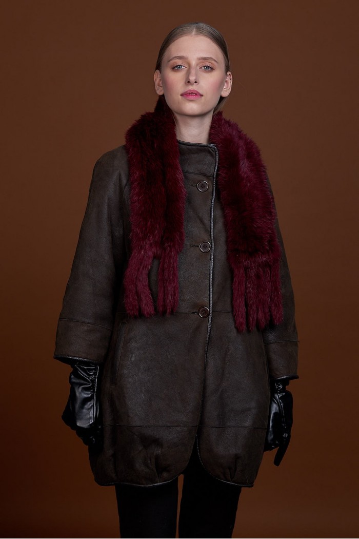 BUFANDA DE PIEL DE CONEJO TEJIDO A MANO VARIOS COLORES PC-WPH5481-04