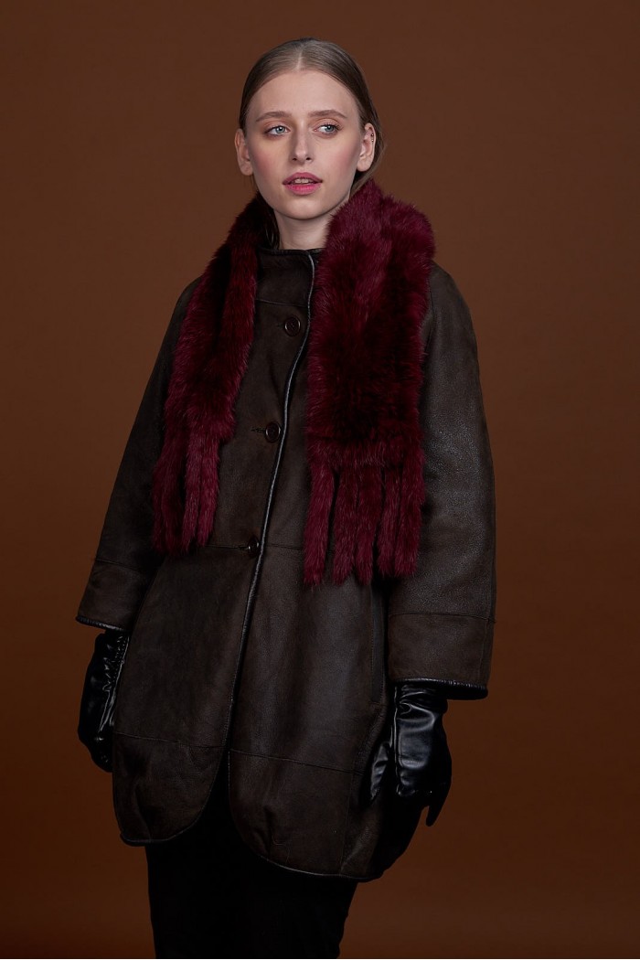 BUFANDA DE PIEL DE CONEJO TEJIDO A MANO VARIOS COLORES PC-WPH5481-04