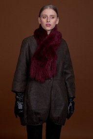 BUFANDA DE PIEL DE CONEJO TEJIDO A MANO VARIOS COLORES PC-WPH5481-04