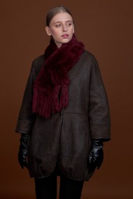 BUFANDA DE PIEL DE CONEJO TEJIDO A MANO VARIOS COLORES PC-WPH5481-04