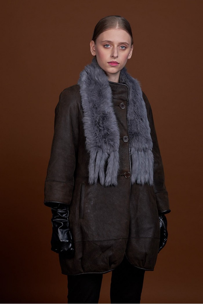 BUFANDA DE PIEL DE CONEJO TEJIDO A MANO VARIOS COLORES PC-WPH5481-05