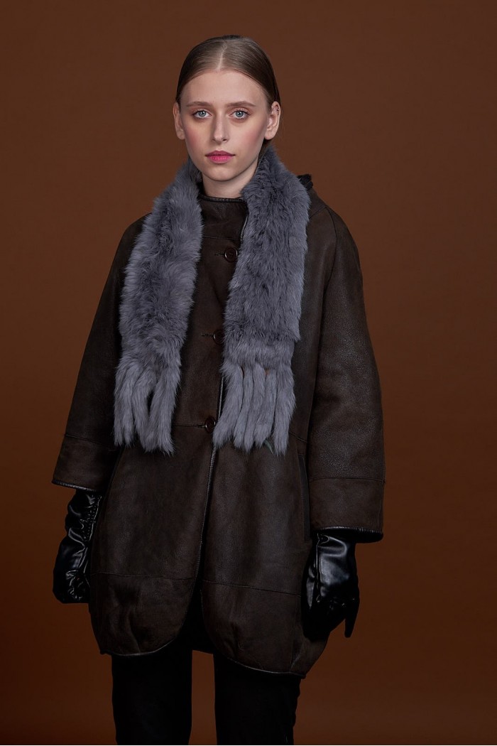 BUFANDA DE PIEL DE CONEJO TEJIDO A MANO VARIOS COLORES PC-WPH5481-05