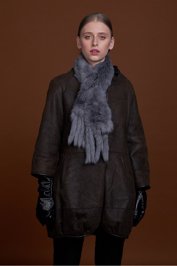 BUFANDA DE PIEL DE CONEJO TEJIDO A MANO VARIOS COLORES PC-WPH5481-05