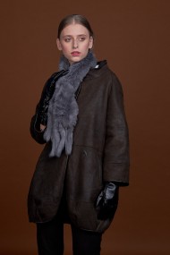 BUFANDA DE PIEL DE CONEJO TEJIDO A MANO VARIOS COLORES PC-WPH5481-05