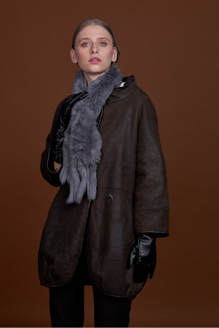 BUFANDA DE PIEL DE CONEJO TEJIDO A MANO VARIOS COLORES PC-WPH5481-05