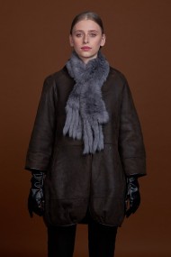 BUFANDA DE PIEL DE CONEJO TEJIDO A MANO VARIOS COLORES PC-WPH5481-05