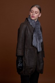 BUFANDA DE PIEL DE CONEJO TEJIDO A MANO VARIOS COLORES PC-WPH5481-05