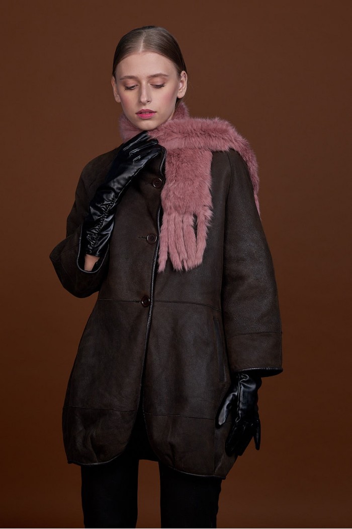 BUFANDA DE PIEL DE CONEJO TEJIDO A MANO VARIOS COLORES PC-WPH5481-08