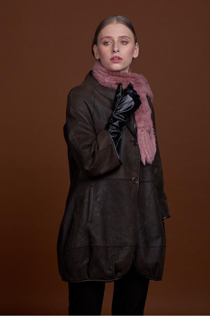 BUFANDA DE PIEL DE CONEJO TEJIDO A MANO VARIOS COLORES PC-WPH5481-08