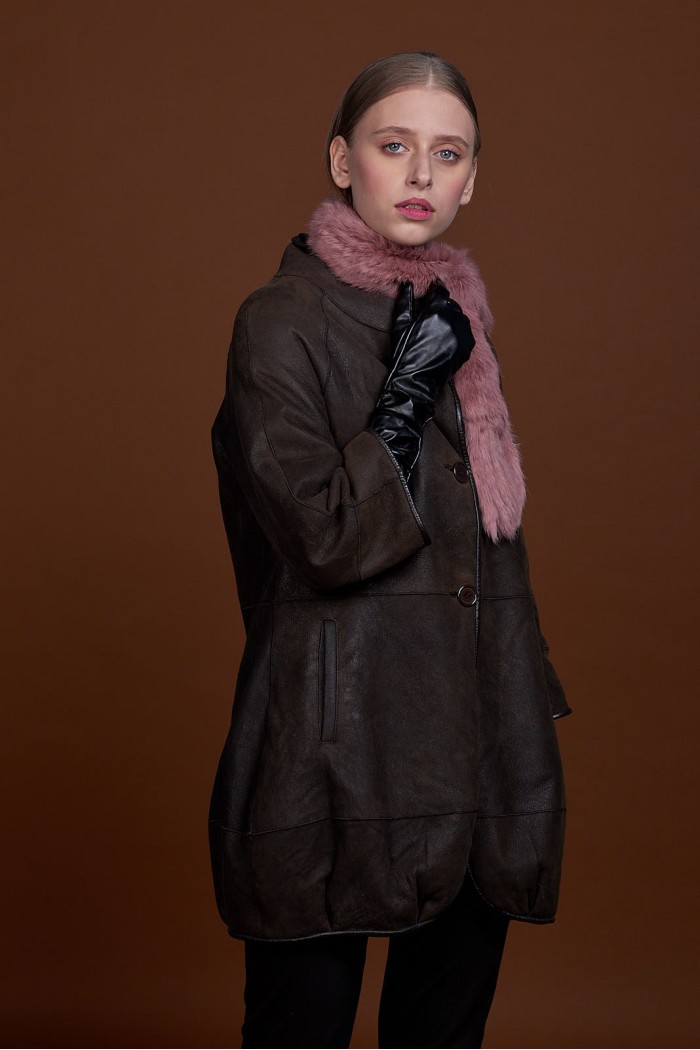 BUFANDA DE PIEL DE CONEJO TEJIDO A MANO VARIOS COLORES PC-WPH5481-08