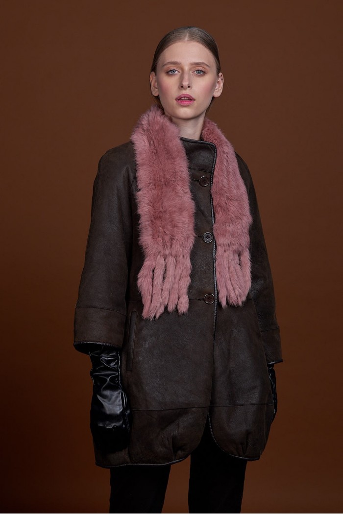 BUFANDA DE PIEL DE CONEJO TEJIDO A MANO VARIOS COLORES PC-WPH5481-08