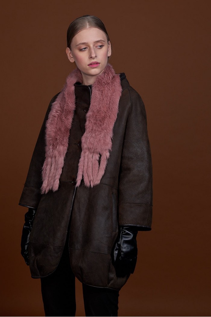 BUFANDA DE PIEL DE CONEJO TEJIDO A MANO VARIOS COLORES PC-WPH5481-08