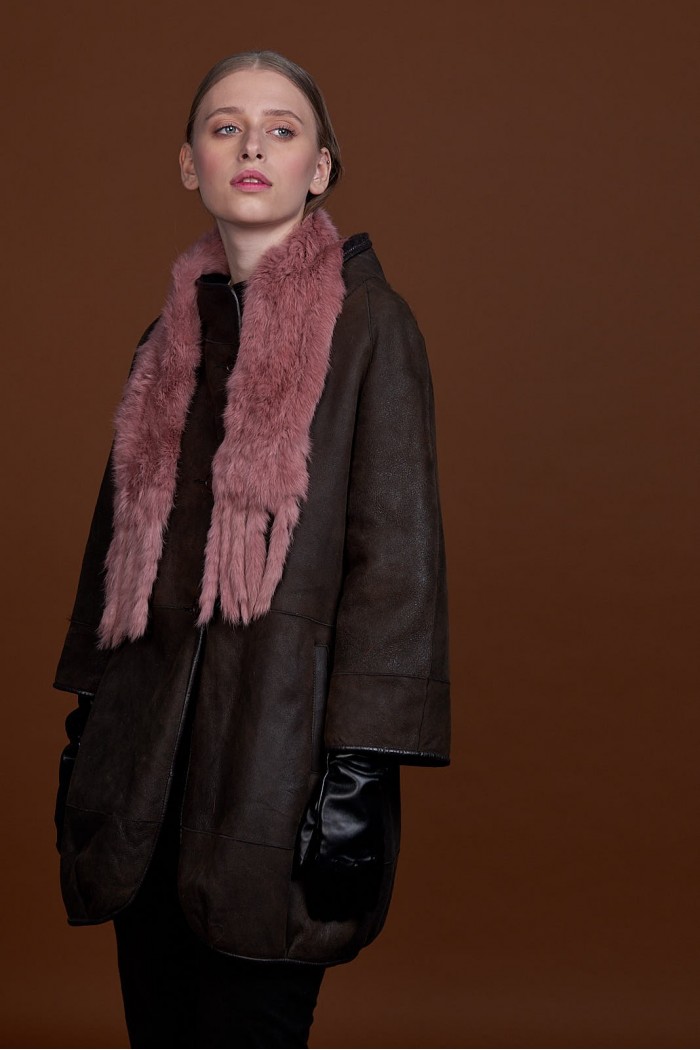 BUFANDA DE PIEL DE CONEJO TEJIDO A MANO VARIOS COLORES PC-WPH5481-08