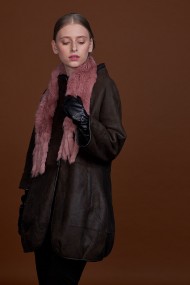 BUFANDA DE PIEL DE CONEJO TEJIDO A MANO VARIOS COLORES PC-WPH5481-08