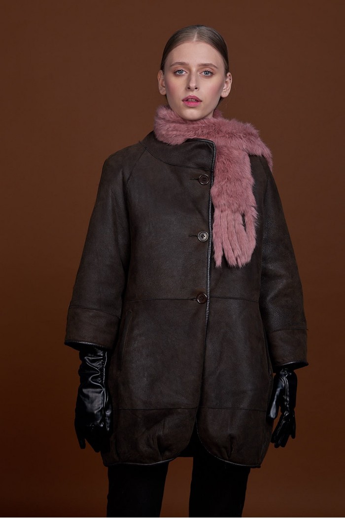 BUFANDA DE PIEL DE CONEJO TEJIDO A MANO VARIOS COLORES PC-WPH5481-08