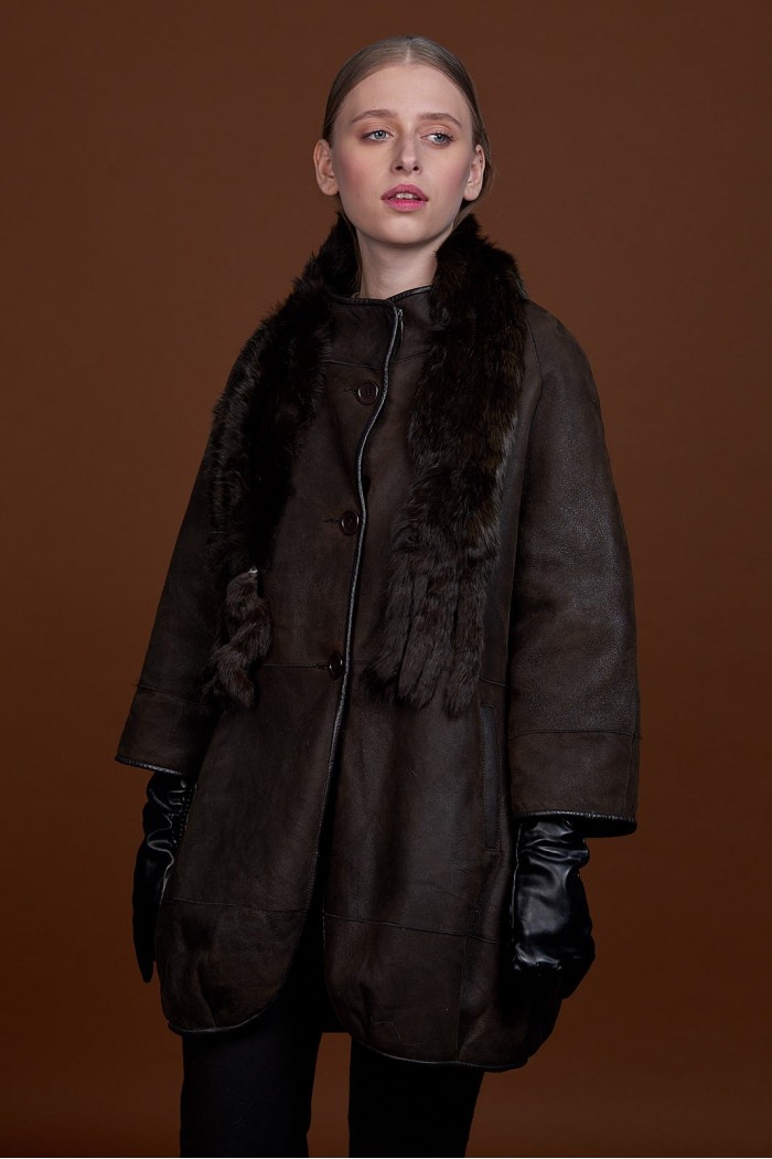 BUFANDA DE PIEL DE CONEJO TEJIDO A MANO VARIOS COLORES PC-WPH5481-09