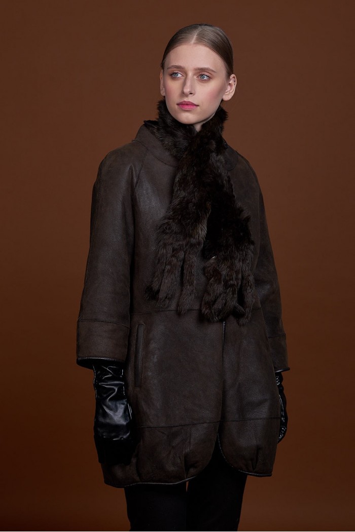 BUFANDA DE PIEL DE CONEJO TEJIDO A MANO VARIOS COLORES PC-WPH5481-09