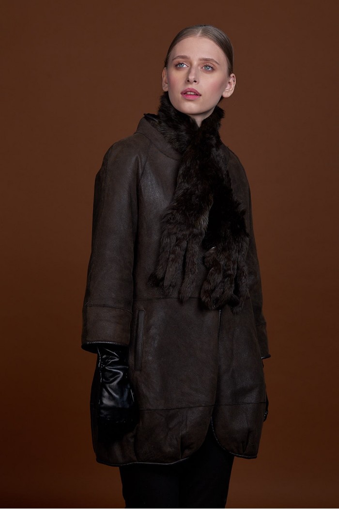 BUFANDA DE PIEL DE CONEJO TEJIDO A MANO VARIOS COLORES PC-WPH5481-09