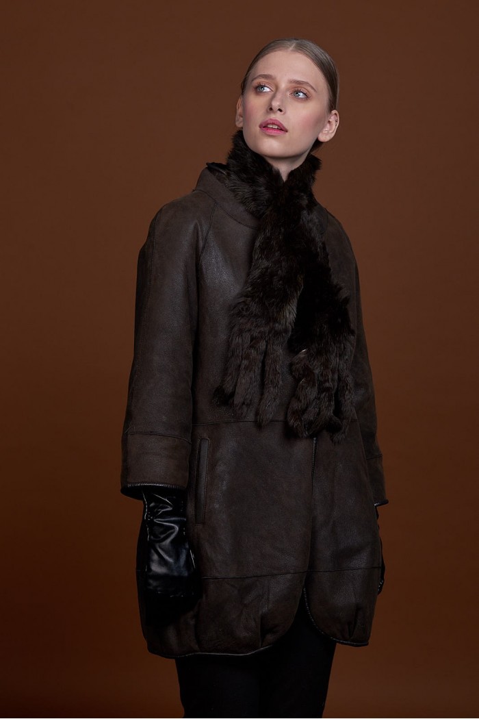 BUFANDA DE PIEL DE CONEJO TEJIDO A MANO VARIOS COLORES PC-WPH5481-09