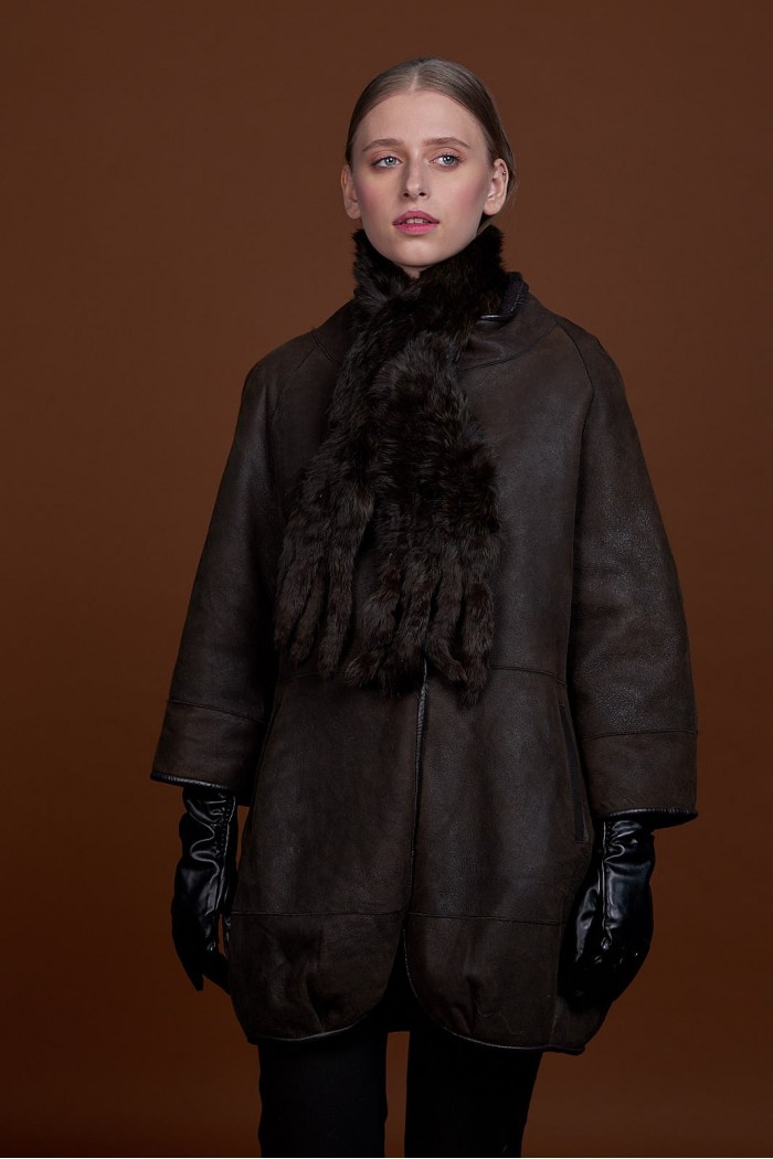 BUFANDA DE PIEL DE CONEJO TEJIDO A MANO VARIOS COLORES PC-WPH5481-09