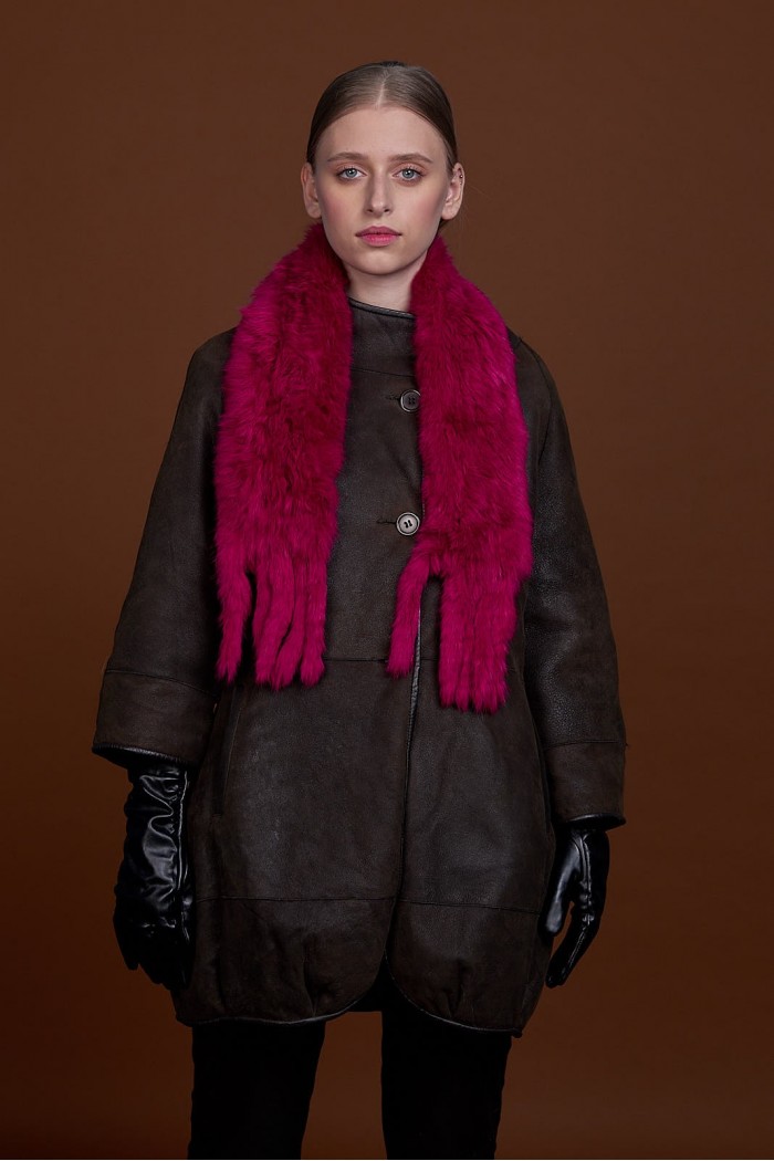 BUFANDA DE PIEL DE CONEJO TEJIDO A MANO VARIOS COLORES PC-WPH5481-10