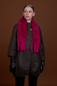 BUFANDA DE PIEL DE CONEJO TEJIDO A MANO VARIOS COLORES PC-WPH5481-10