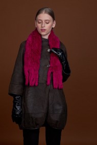 BUFANDA DE PIEL DE CONEJO TEJIDO A MANO VARIOS COLORES PC-WPH5481-10