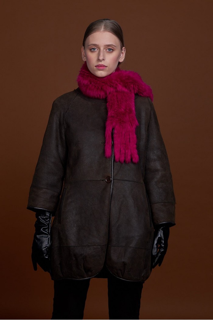 BUFANDA DE PIEL DE CONEJO TEJIDO A MANO VARIOS COLORES PC-WPH5481-10