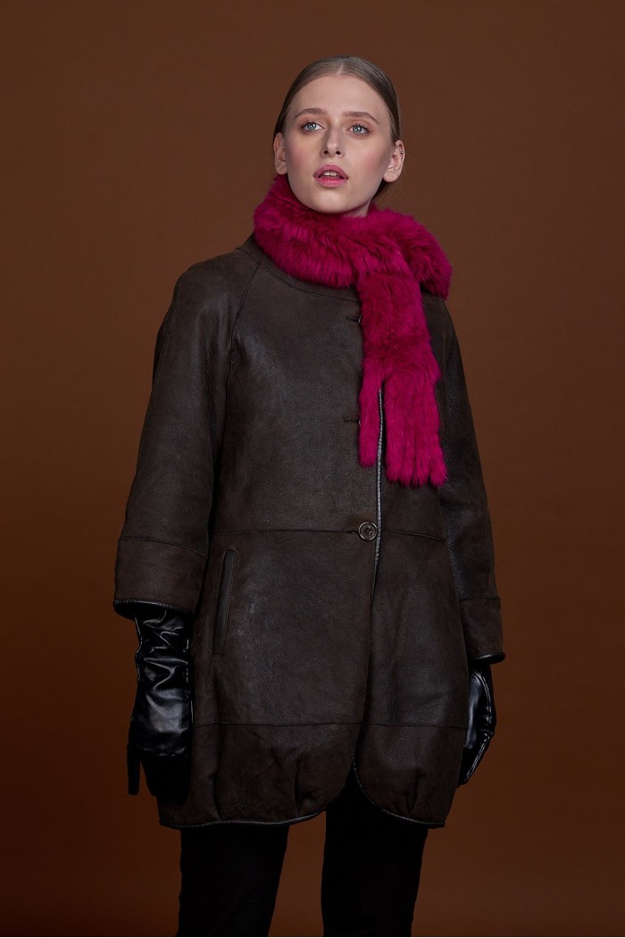 BUFANDA DE PIEL DE CONEJO TEJIDO A MANO VARIOS COLORES PC-WPH5481-10