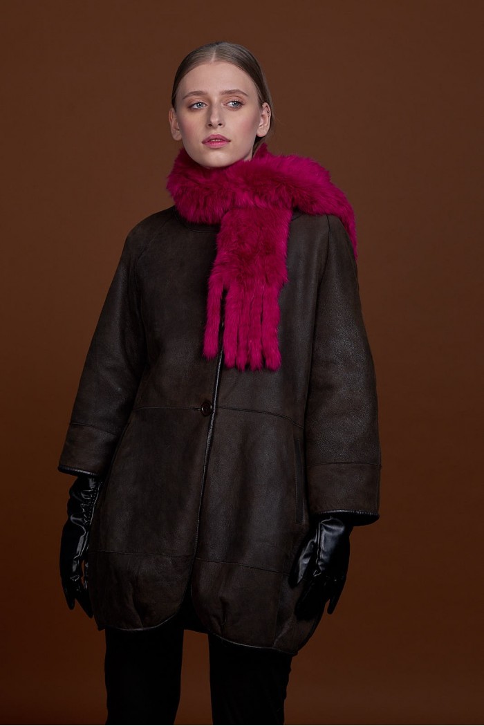 BUFANDA DE PIEL DE CONEJO TEJIDO A MANO VARIOS COLORES PC-WPH5481-10