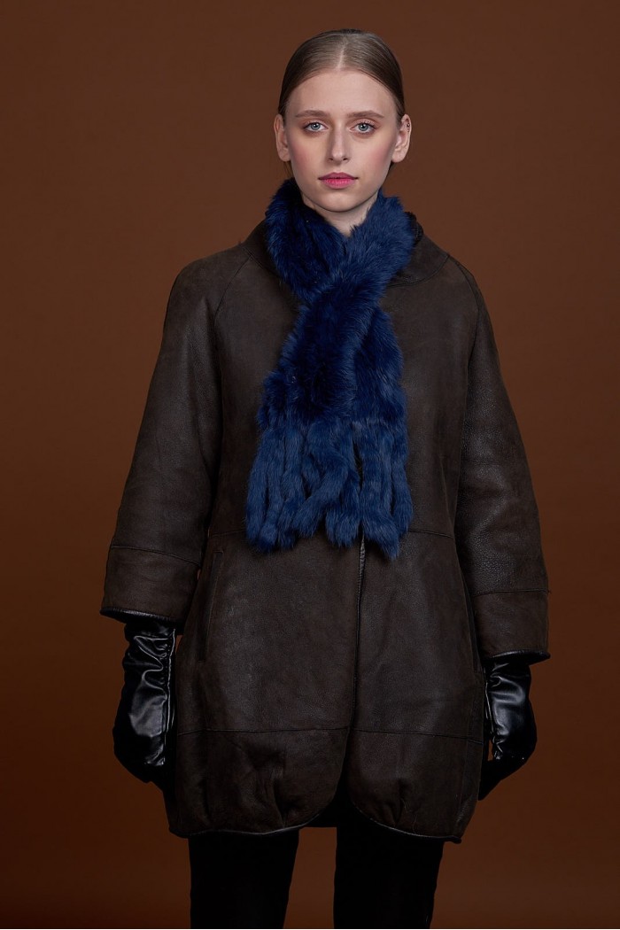 BUFANDA DE PIEL DE CONEJO TEJIDO A MANO VARIOS COLORES PC-WPH5481-11