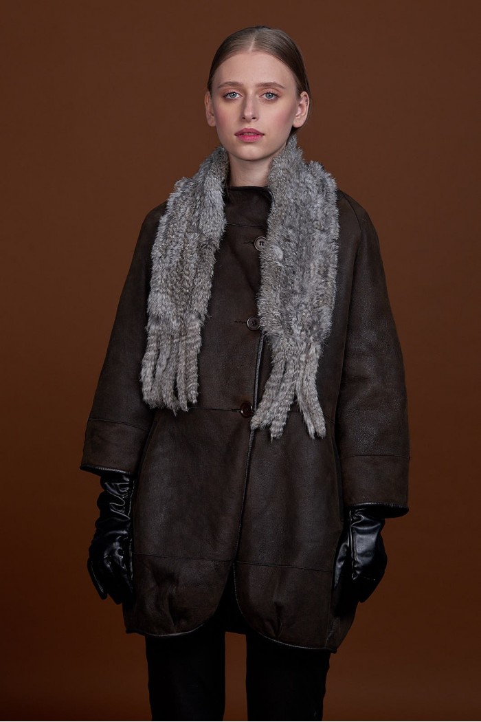 BUFANDA DE PIEL DE CONEJO TEJIDO A MANO VARIOS COLORES PC-WPH5481-16