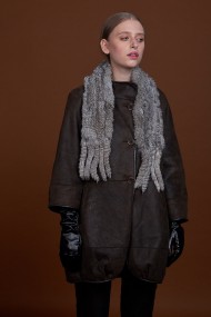 BUFANDA DE PIEL DE CONEJO TEJIDO A MANO VARIOS COLORES PC-WPH5481-16