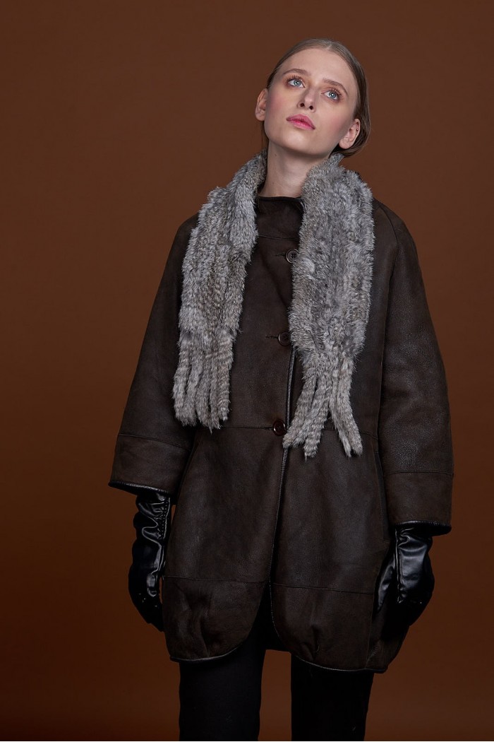 BUFANDA DE PIEL DE CONEJO TEJIDO A MANO VARIOS COLORES PC-WPH5481-16